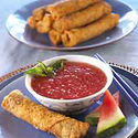 Lobster Spring Rolls with Watermelon Sesame Sweet Sour Sauce